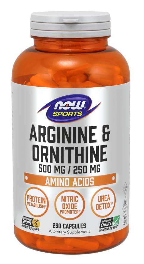 Arginine & Ornithine 500 mg/250 mg |  Hỗ trợ Chuyển hóa protein * Chất xúc tác Nitric Oxide * Thải Độc Urê * Axit Amin phổ biến với các vận động viên (250 Viên) | HSD: 30/06/2024
