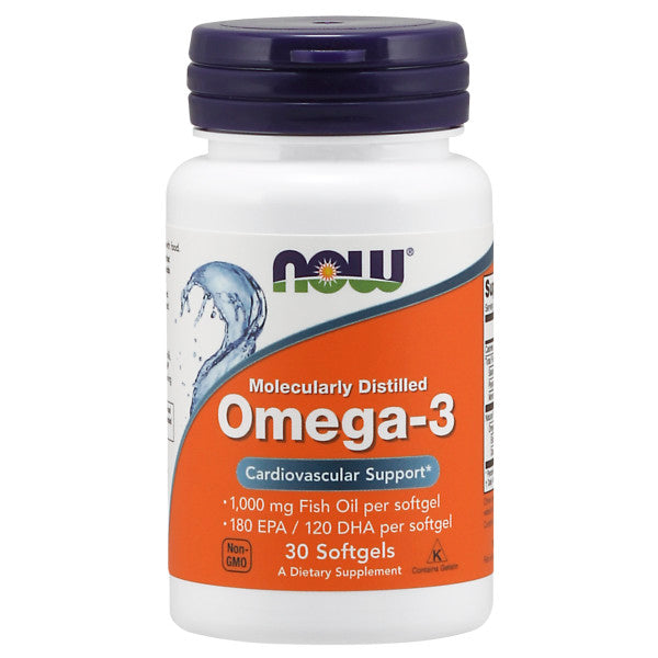Omega-3 1000mg | Bổ sung 600mg EPA+DHA Chưng Cất Phân Tử, giúp ngăn ngừa các bệnh về tim mạch, Huyết áp cao, mỡ máu. Omega-3 giúp tăng lượng HDL-cholesterol (30 Viên nang mềm) | HSD: 31/05/2024