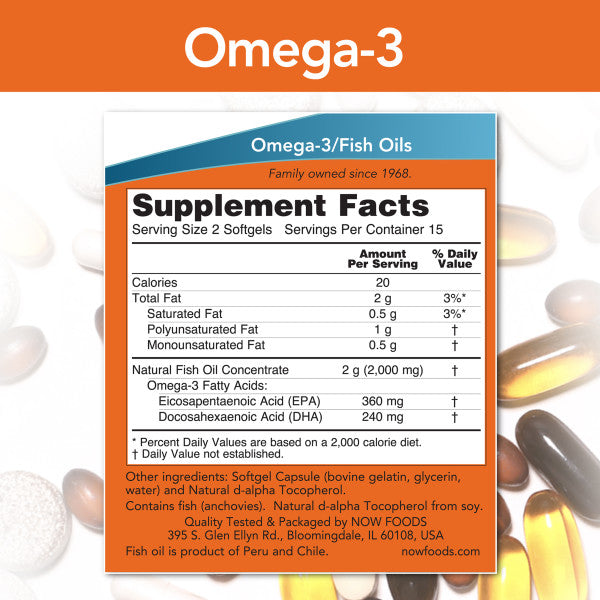 Omega-3 1000mg | Bổ sung 600mg EPA+DHA Chưng Cất Phân Tử, giúp ngăn ngừa các bệnh về tim mạch, Huyết áp cao, mỡ máu. Omega-3 giúp tăng lượng HDL-cholesterol (30 Viên nang mềm) | HSD: 31/05/2024