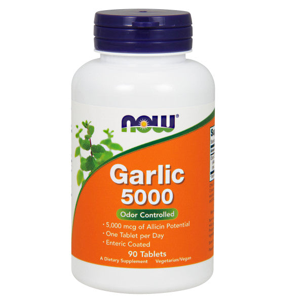 NOW, Garlic 5,000mcg | Chiết Xuất TỎI KHỬ MÙI, Hỗ Trợ Tăng Cường Miễn Dịch, Điều Hòa Cholesterol Trong Máu (90 Viên)
