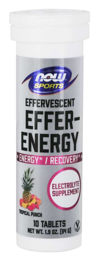 Effer-Energy Effervescent Tropical Punch | VIÊN BÙ KHOÁNG PHỤC HỒI NHANH, Sử dụng cho người luyện tập thể thao (Hương Trái Cây - 10 Viên Xủi)