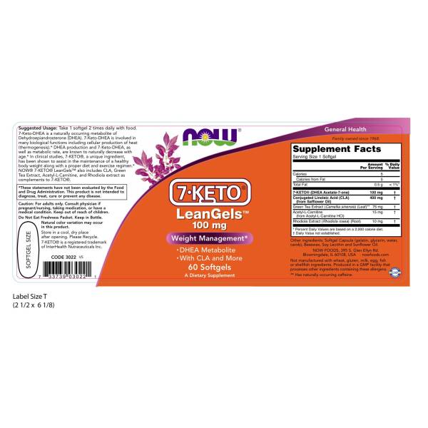 7-KETO® LeanGels™ 100 mg | Kết hợp cùng chế độ ăn kiêng KETO, Công thức kiểm soát cân nặng và đốt cháy mỡ thừa hoàn hảo - Tăng khả năng chuyển hóa năng lượng nhờ DHEA tự nhiên + CLA + L-carnitine + Rhodiola   (60 Viên)