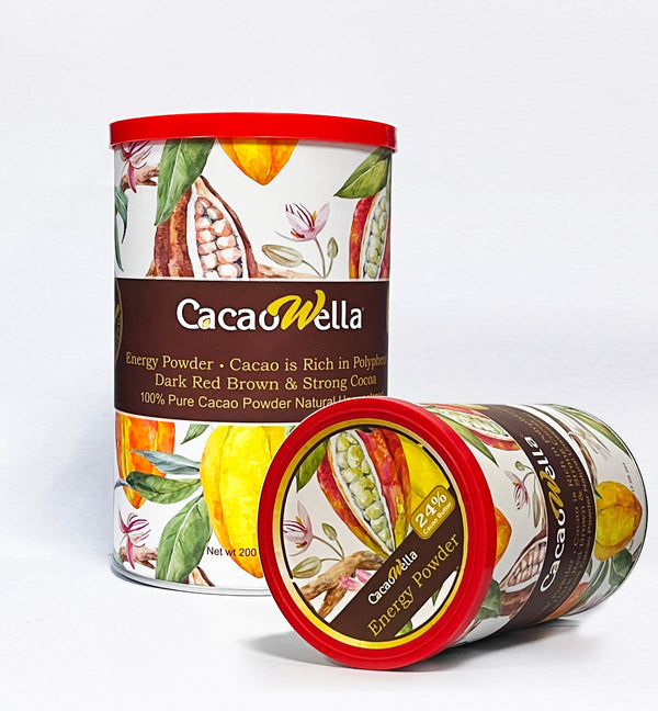 Bột Cacao nguyên chất  Cacao Wella (24% Cocoa Butter) dùng pha chế đồ uống (cacao sữa nóng, cafe cacao sữa), smoothies, làm bánh... Hộp 200 Gram ( 7.05 Oz ) | HSD: 31/08/2024