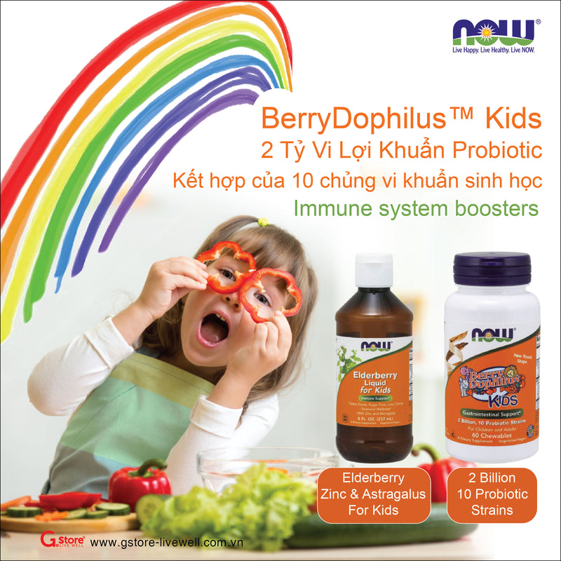Berry Dophilus™ Kids | Bổ sung 2 Tỷ Vi Lợi Khuẩn Probiotic, Kết hợp của 10 chủng vi khuẩn sinh học - Hỗ trợ trức khỏe đường tiêu hóa và Tăng cường hệ thống miễn dịch (60 Viên Nhai - Dành cho trẻ từ 2 tuổi)