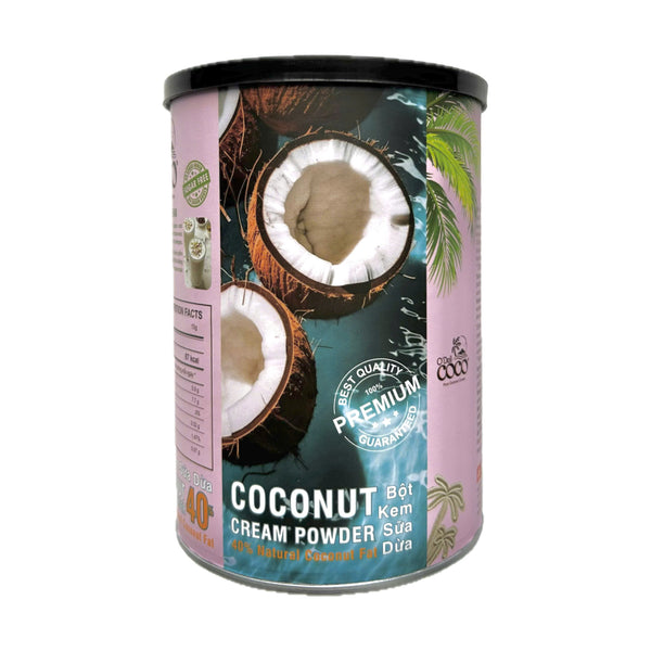 BỘT KEM SỮA DỪA O'DELl COCO - COCONUT CREAM POWDER có 40% béo từ sữa dừa nguyên chất, có vị béo ngậy, thích hợp để làm bánh, kem, kẹo, làm nước cốt dừa, smoothies, chế biến nấu ăn như cà ri và các món có dùng nước cốt dừa nguyên chất Hộp 350 Gram