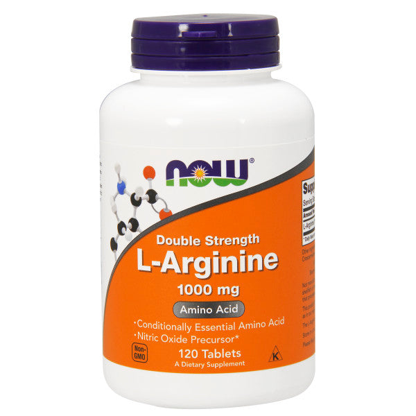 NOW, L-Arginine, Double Strength 1000 mg | SỨC KHỎE TIM MẠCH, SINH LÝ, Bổ Sung Axit Amin Hỗ Trợ Chức Năng Gan, Tăng Cường Lưu Lượng Máu (120 Viên)