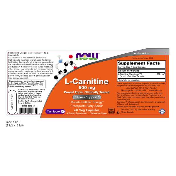L-Carnitine 500mg | Hỗ Trợ Phòng Ngừa Các Bệnh Tim Mạch - Tăng Cường Chuyển Hóa Chất Béo Thành Năng Lượng & Giảm Cân (60 Viên)