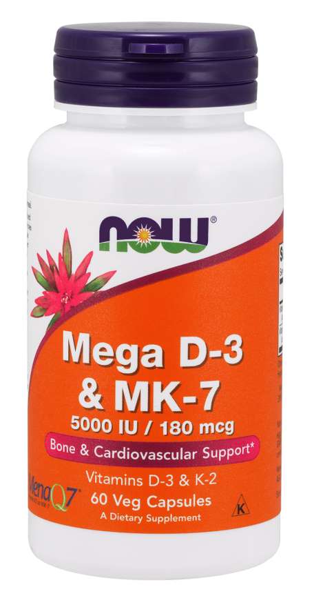 Mega D-3 5,000 IU & MK-7 180MCG | Thúc đẩy quá trình tái tạo xương - Tăng cường hệ miễn dịch khỏe mạnh, Giúp Cho Răng Chắc Khỏe, Loại Bỏ Các Chất Vôi Hóa Khỏi Các Động Mạch (60 Viên)