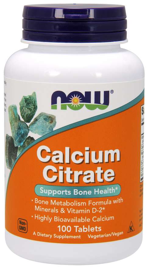 NOW, Calcium Citrate | Bổ Sung Canxi - Magie & Vitamin D-2 Có Khả Năng Hấp Thụ Cao, Giúp Xương & Răng Chắc Khỏe (100 Viên)