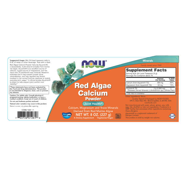 Red Algae Calcium Powder | Bổ Sung Canxi & Magie từ Aquamin, Hỗ trợ thúc đẩy hấp thu canxi tốt hơn + Giúp Xương & Răng Chắc Khỏe (227gram) | HSD: 30/09/2023
