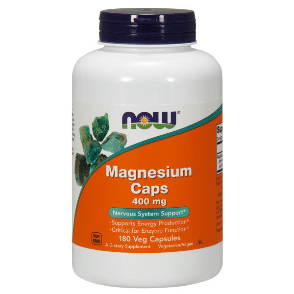 NOW, Magnesium 400mg | Hỗ Trợ Hấp Thu Canxi Tốt Hơn Giúp Xương & Răng Chắc Khỏe - Điều trị đau nửa đầu & chuột rút cơ cho người vận động (180 Viên)