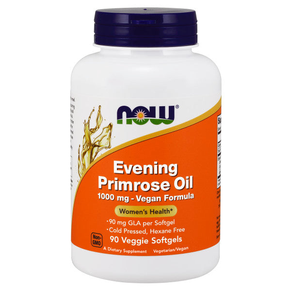 NOW, Evening Primrose Oil 1,000 mg Vegan Formula | LÀM ĐẸP, 1,000mg Omega-6 Thuần Chay, Hỗ trợ phòng ngừa các bệnh tim mạch và khớp, chống lão hóa mắt và thoái hóa não, ĐIỀU HÓA NỘI TIẾT TỐ NỮ (90 Viên nang mềm)