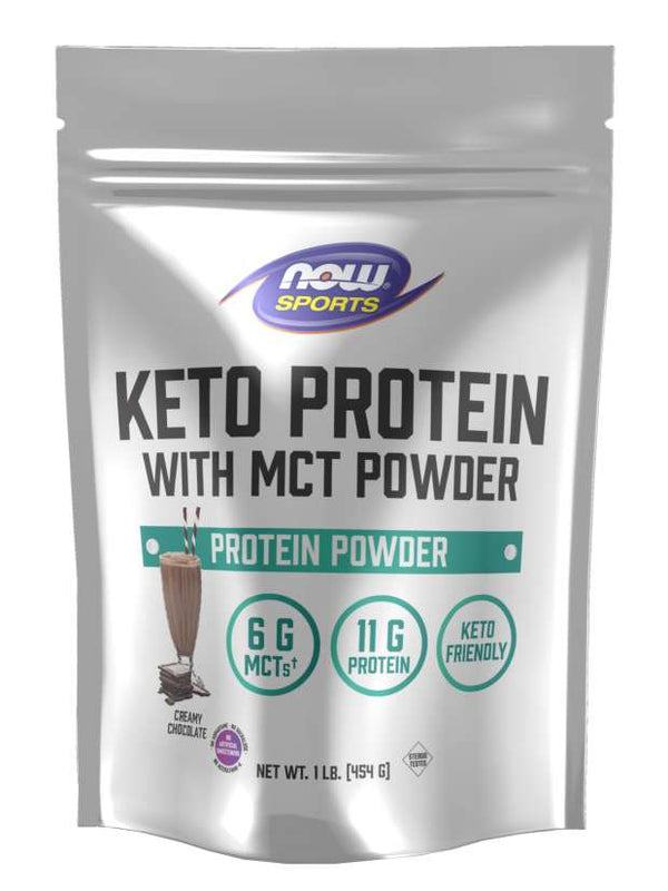 Keto Protein with MCT Powder | Bổ sung 11gram đạm + 6gram MCT, Phù hợp với phương phát ăn kiêng Keto và Low-carb (Creamy Chocolate - 454 gram)