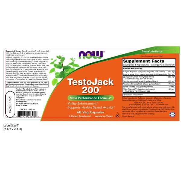TestoJack 200™ | Công thức tuyệt hảo giúp Tăng Cường  Sinh Lực Nam Giới,  các thảo dược tự nhiên quý hiếm được biết đến để hỗ trợ hoạt động sinh lý khoẻ mạnh và sức khoẻ tổng thể của người đàn ông (60 Viên)
