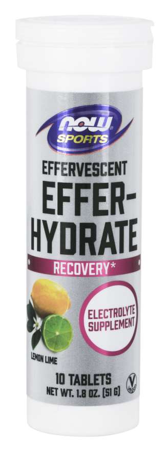 Effer-Hydrate Effervescent Lemon Lime | VIÊN BÙ KHOÁNG PHỤC HỒI NHANH, Sử dụng cho người luyện tập thể thao (Hương Chanh - 10 Viên sủi) | HSD: 30/04/2024