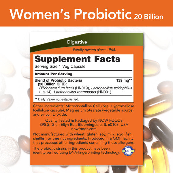 Women's Probiotic 20 Billion | Hỗ Trợ Sức Khỏe Âm Đạo, Bổ sung 20 tỷ Vi Lợi Khuẩn - Duy trì cân bằng pH âm đạo khỏe mạnh, Giảm khí hư, Chống táo bón, Giảm cân, Cân bằng chức năng hệ miễn dịch khỏe mạnh cho Phụ Nữ (50 Viên)