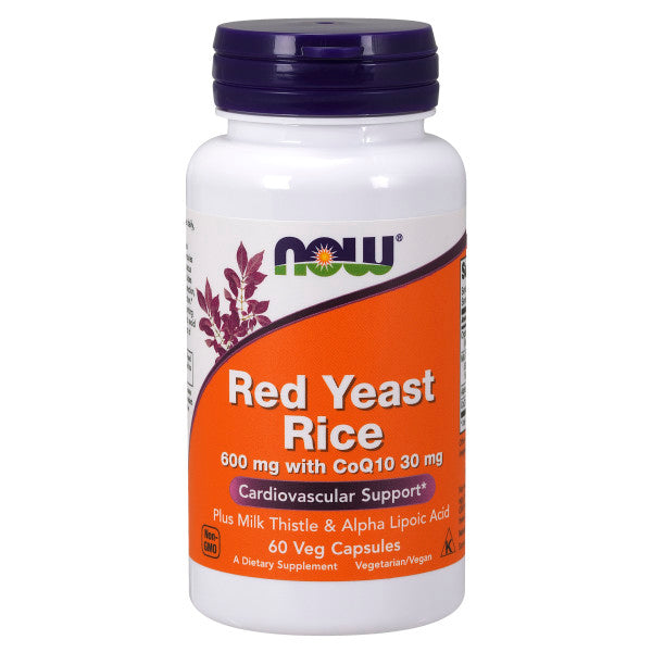 Red Yeast Rice 600 mg with CoQ10 30mg | Bổ Sung 1,200mg Men Gạo Đỏ Hữu Cơ + 210mg Khế Sữa + 60mg CoQ10, Hỗ Trợ Sức Khỏe Tim Mạch, Hệ Tuần Hoàn Máu & Điều Hòa Lipid Máu (60 Viên)