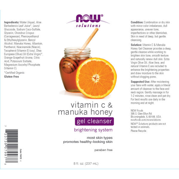 Vitamin C & Manuka Honey Gel Cleanser | Gel Rửa Mặt - Trắng Sáng Da, Phù hợp cho tất cả mọi làn da (237ml)