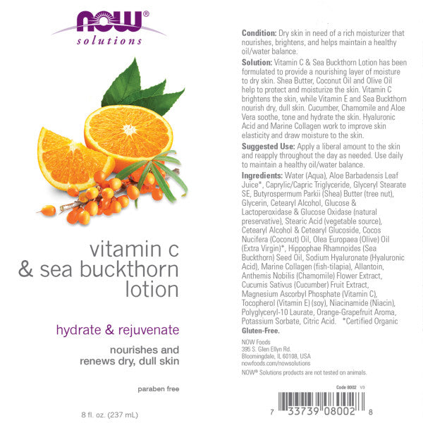 Vitamin C & Sea Buckthorn Lotion | Kem dưỡng thể, dưỡng ẩm & làm mới làn da khô (237 ml) HSD: 30/04/2024