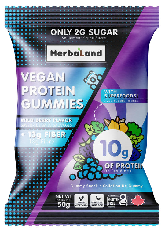 Vegan Protein Gummies | Bổ sung 10g Đạm Thuần Chay + 13g Chất Xơ tự nhiên, Tăng cường Dinh Dưỡng & Năng Lượng cho người luyện tập thể thao (50g/Gói - 5 Hương vị - Tiện dùng trong Gym)