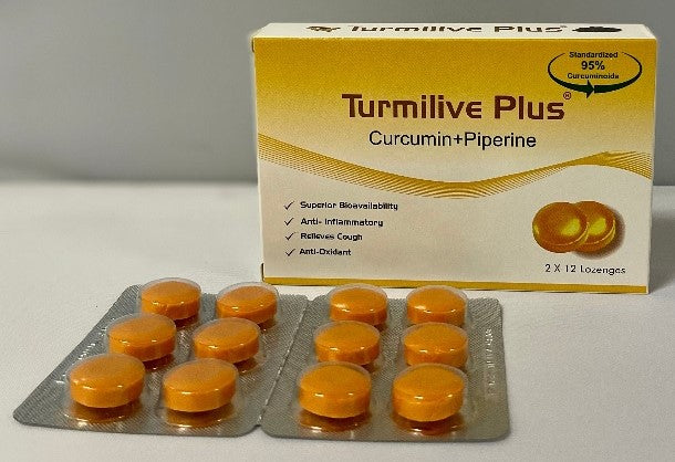Turmilive Plus Curcumin + Piperine - Kẹo Ngậm NGHỆ HỒ TIÊU CAY MẬT ONG (24 viên) | Giảm viêm họng, ho khan. Tinh nghệ hàm lượng 100mg chống oxy hóa, chống viêm nhiễm đường hô hấp ở phổi.