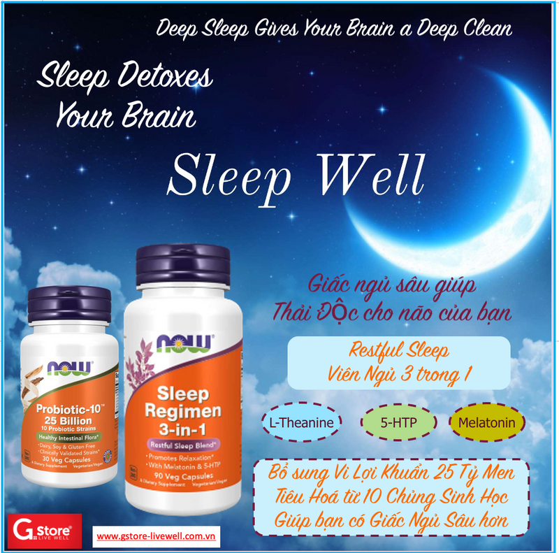 Sleep Regimen 3-in-1 | Hỗ trợ Giấc Ngủ, Bổ sung L-Theanine + 5-HTP + Melatonin, Giúp tạo giấc ngủ tự nhiên và sâu  (90 Viên)