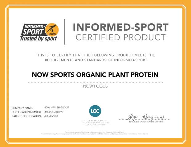 NOW® Sports Organic Plant Protein, Creamy Chocolate Powder | Bổ sung 18g Đạm Thực Vật Hữu Cơ Thuần Chay  từ các nguồn như đậu Hà Lan, Gạo Lứt ,Diêm Mạch Hữu Cơ (907gram)